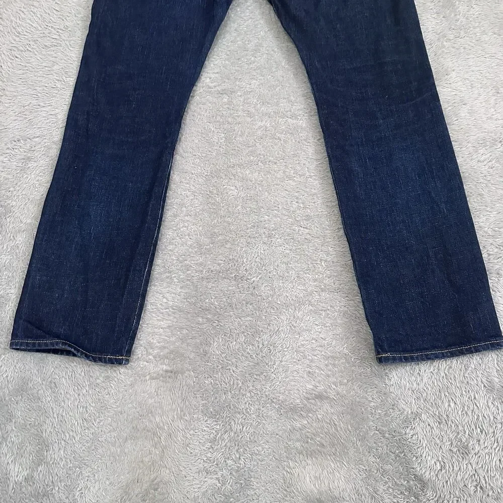 J Crew Selvedge Jeans Men's 32x32 Button Fly Blue Denim 770 Stretch Straight